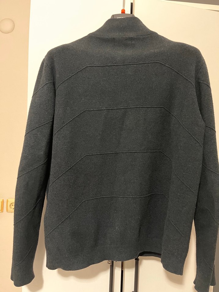 Gri Fermuarlı Yüksek Yakalı Erkek Ceket - Görsel 4