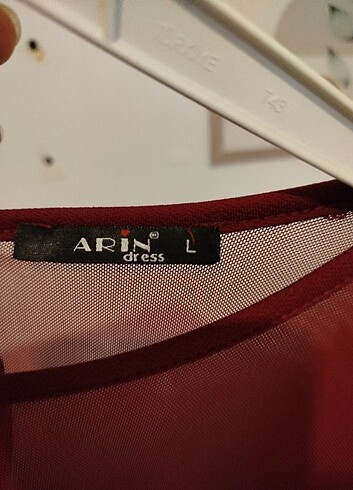 l Beden bordo Renk Elbise