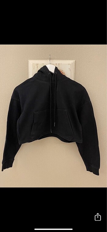 Bershka siyah crop sweat