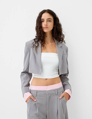 Bershka crop fit blazer