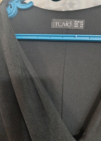 Siyah Drapeli Uzun Klasik Ofis Elbisesi - Görsel 3