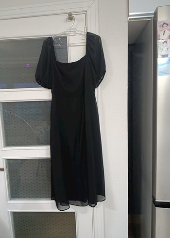 Siyah Uzun Kollu Gotik Gece Elbisesi - Görsel 3