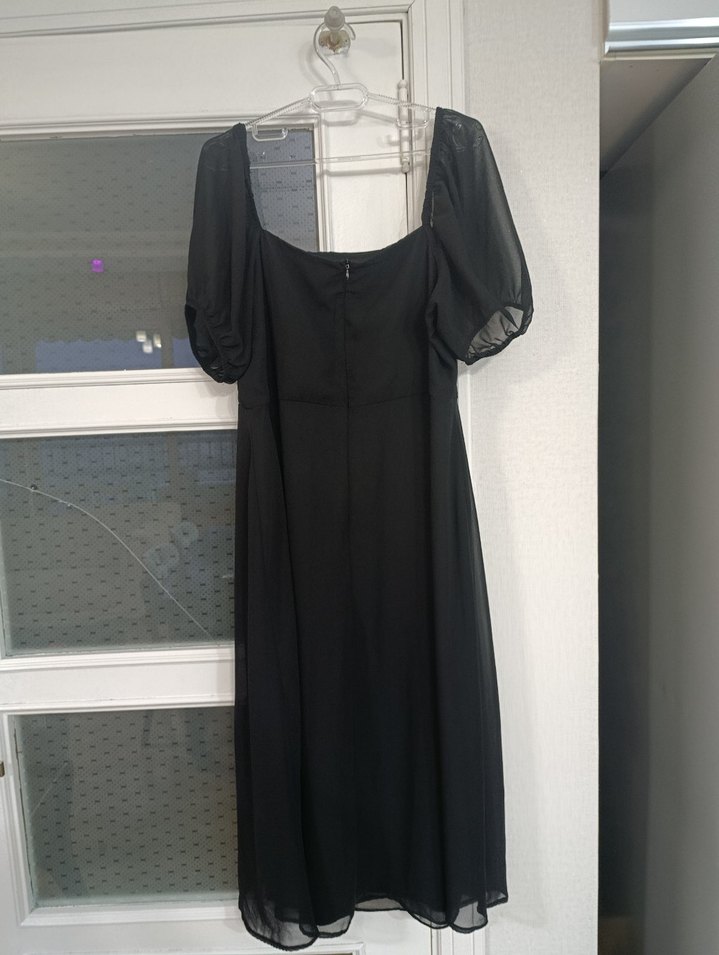 Siyah Uzun Kollu Gotik Gece Elbisesi - Görsel 2