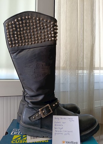 Tokalı Siyah Deri Yüksek Topuklu Gotik Çizme - Görsel 7