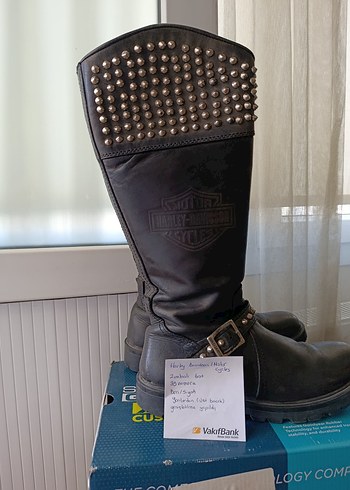 Tokalı Siyah Deri Yüksek Topuklu Gotik Çizme - Görsel 6