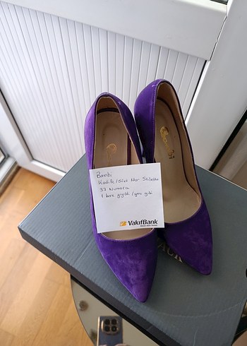 Mor Süet Stiletto Topuklu Kadın Ayakkabı - Görsel 7