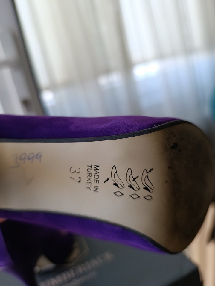 Mor Süet Stiletto Topuklu Kadın Ayakkabı - Görsel 4