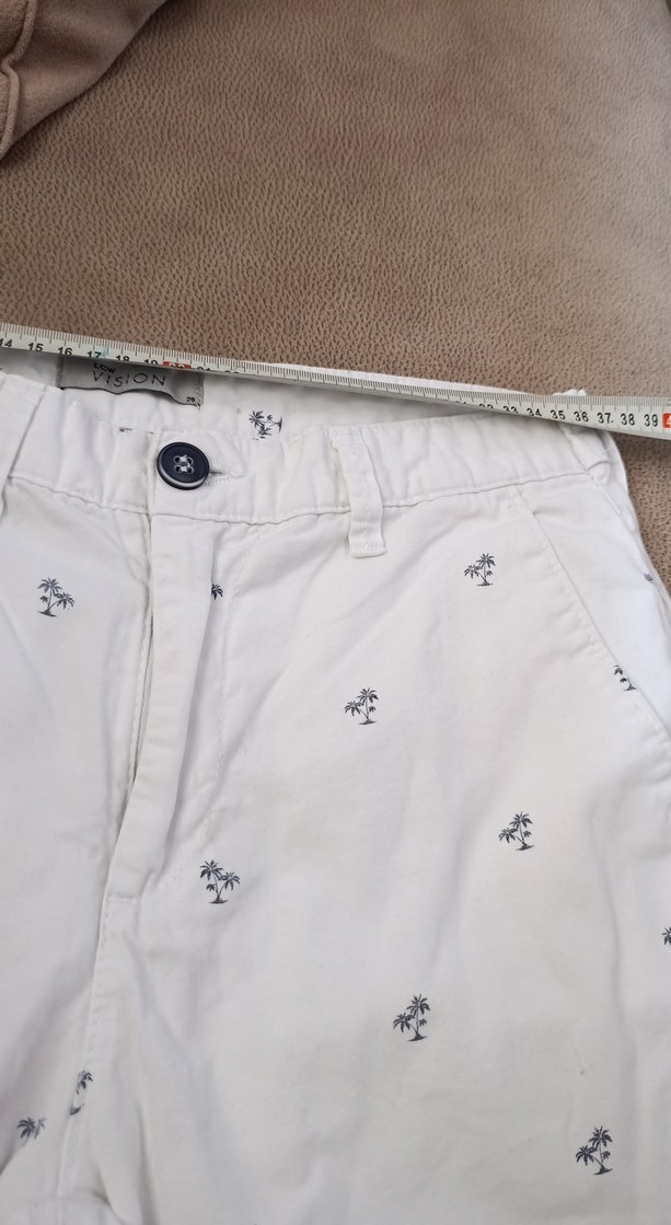 Düğmeli Beyaz Erkek Mini Şort - Görsel 5