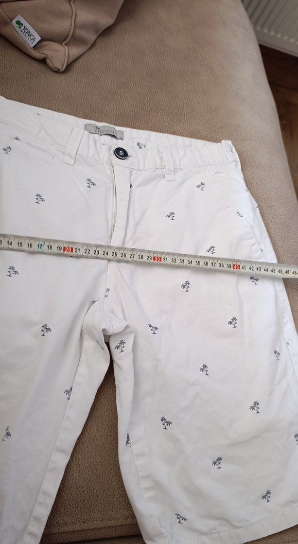 Düğmeli Beyaz Erkek Mini Şort - Görsel 4