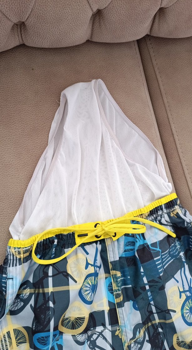 Kom Marka Sarı Bağcıklı Renkli Erkek Mini Deniz Şortu - Görsel 2