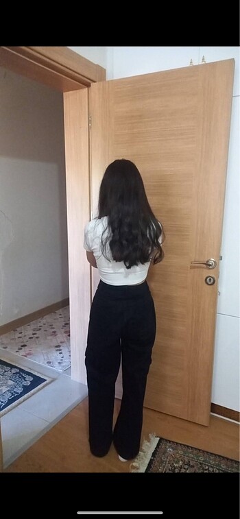 s Beden Siyah kargo pantolon