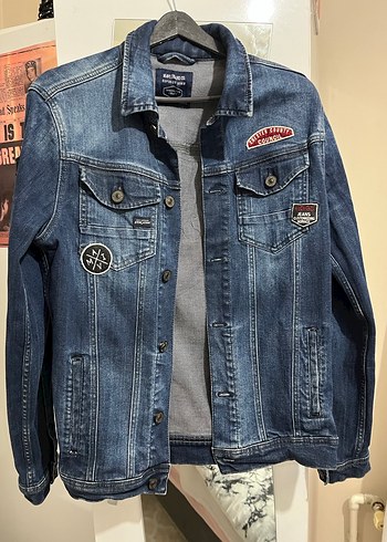 Düğmeli Mavi kadın Denim Ceket - Görsel 2