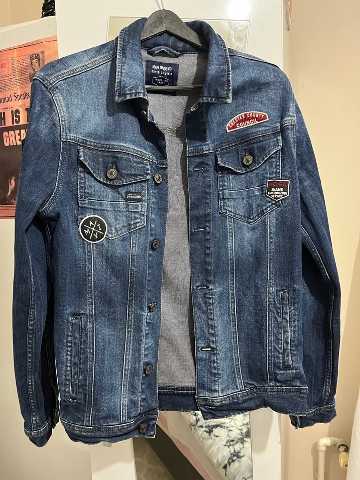 Düğmeli Mavi kadın Denim Ceket - Görsel 2