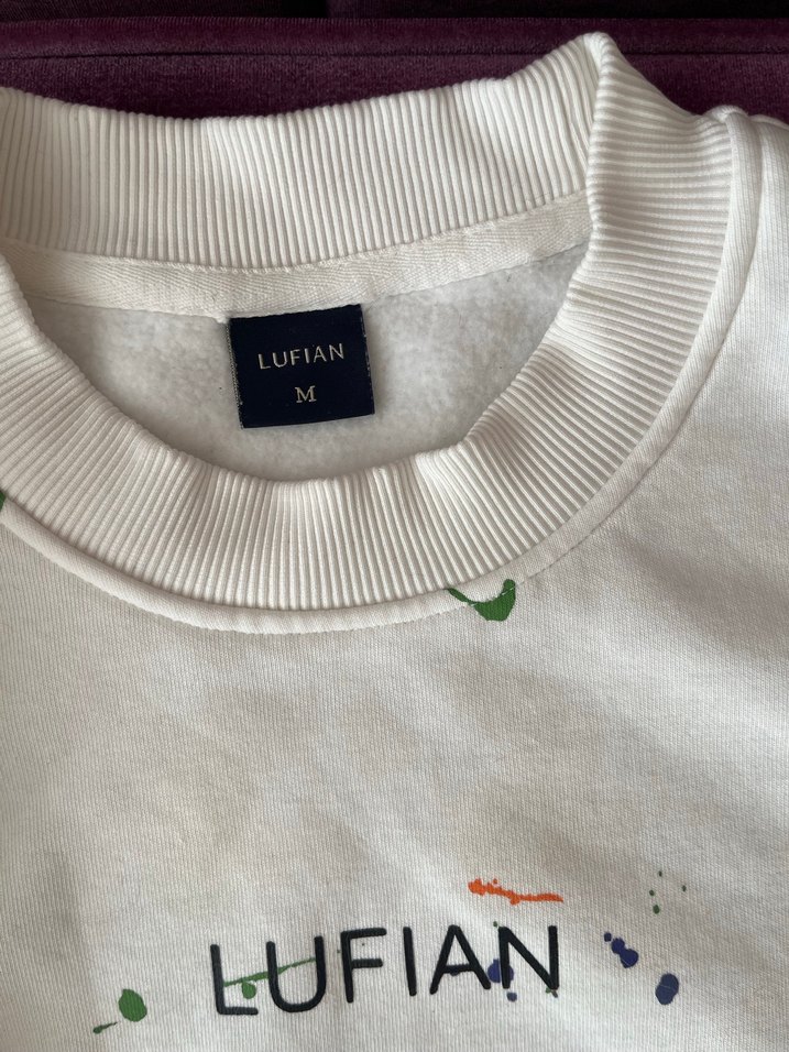 Lufian Beyaz Baskılı Pamuklu Sweatshirt - Görsel 3