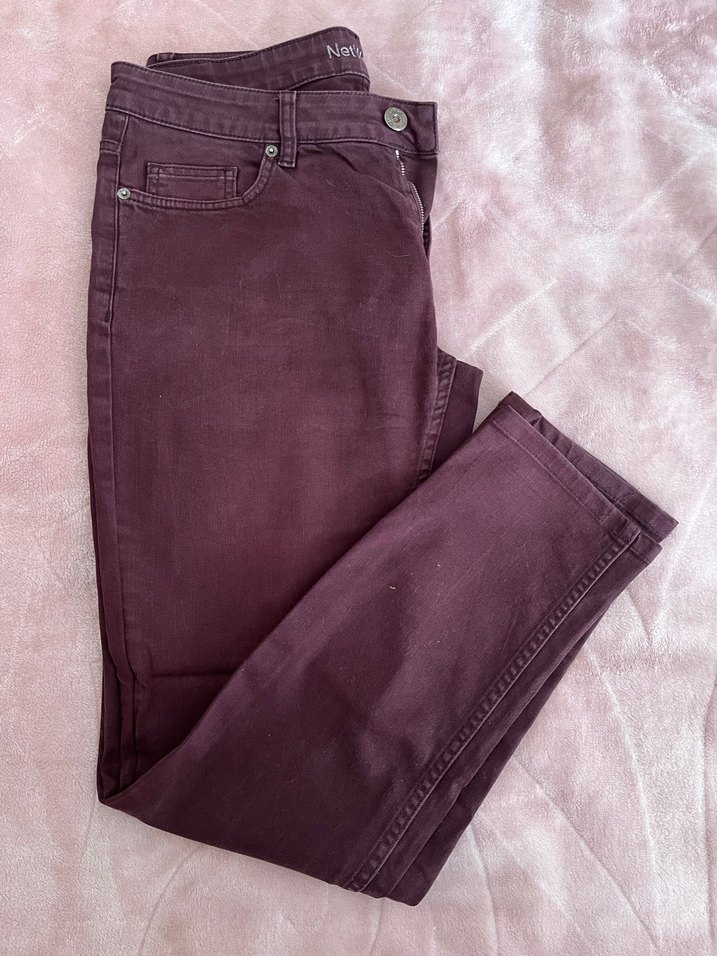 Bordo Kadın Süet Kumaş Pantolon - Görsel 2