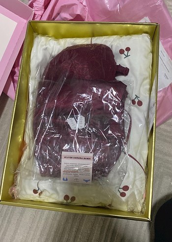 Bordo Parlak Desenli pijama