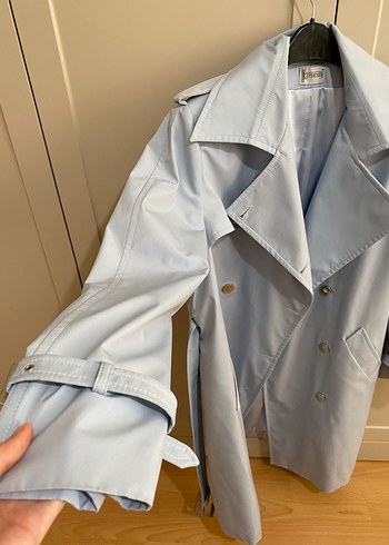 Mavi Kadın Midi Trençkot - Görsel 3