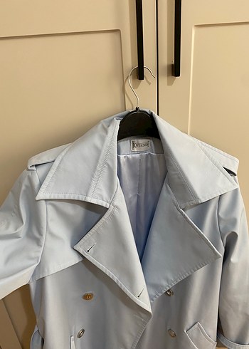 Mavi Kadın Midi Trençkot - Görsel 4