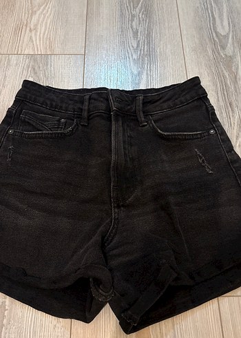 Siyah Mini Denim Kadın Şort