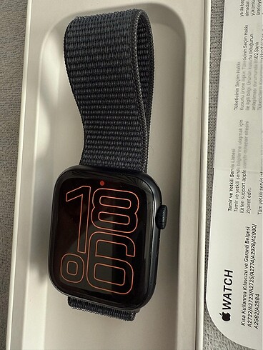 Apple Watch series 9 45 mm Spor Loop Kordon Lacivert