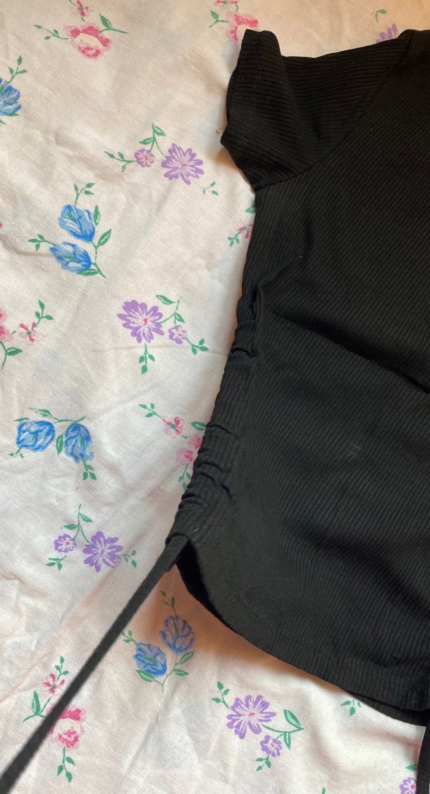 Siyah Kısa Kollu bluz - Görsel 2