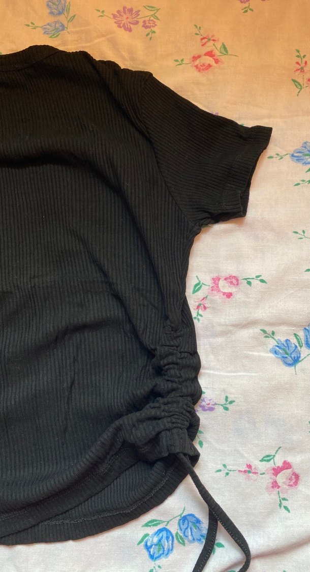 Siyah Kısa Kollu bluz - Görsel 3