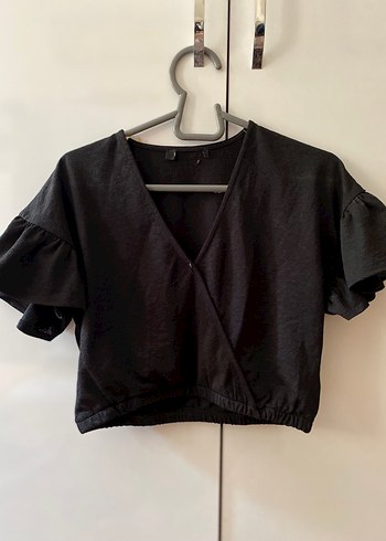 Beyaz Keten Pliseli Kısa Bluz - Görsel 2