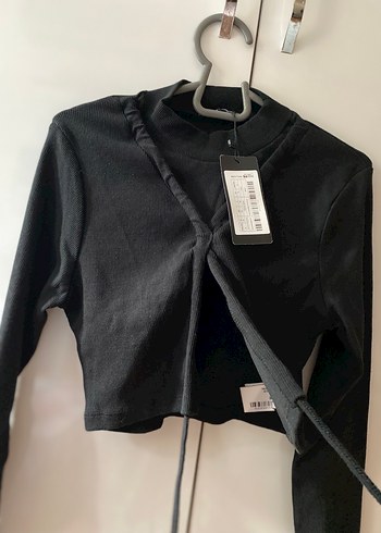 Beyaz Keten Pliseli Kısa Bluz - Görsel 4