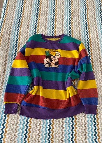 Renkli Çizgili Kadın Sweatshirt