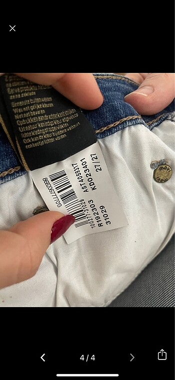 27 Beden mavi Renk Mavi orjinal jean
