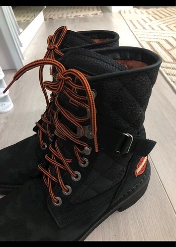 Kahverengi Süet Biker Botlar Tokalı