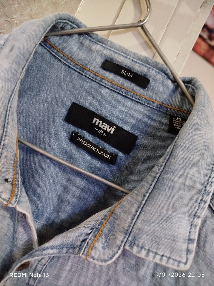 Gri Denim Erkek Gömlek - Görsel 2