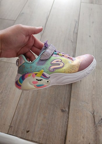 Kız Çocuk Renkli Unicorn Desenli Spor Ayakkabı