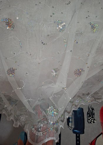 pul detaylı tek camlık tül - Görsel 2