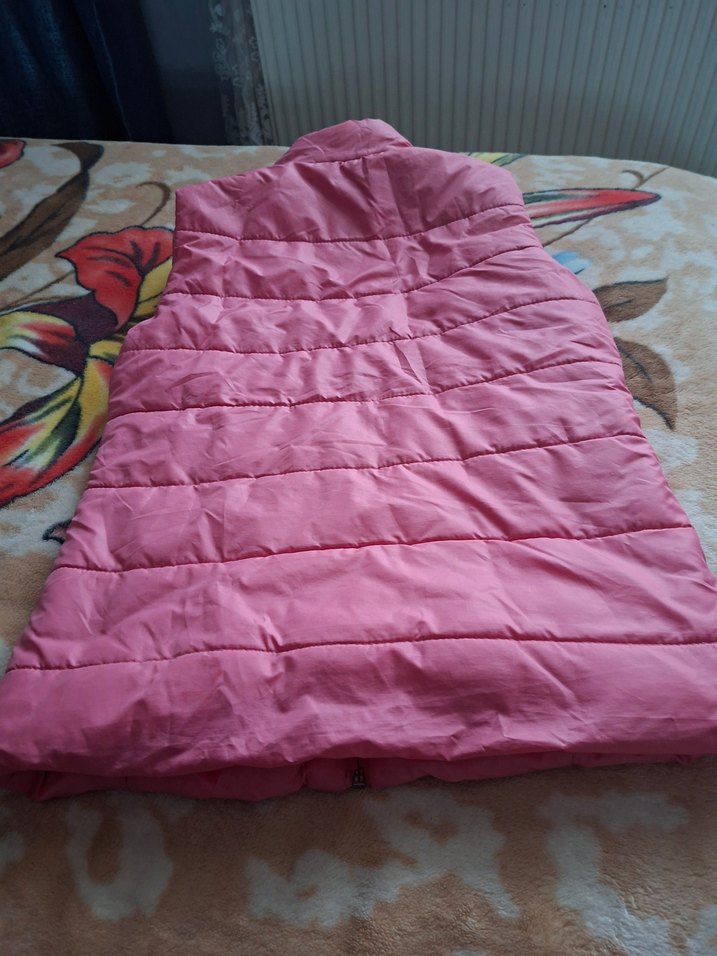 Kız Çocuk Pembe Fermuarlı İnce Yelek - Görsel 3