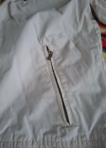 Fermuarlı krem keten Ceket - Görsel 3