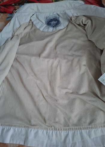 Fermuarlı krem keten Ceket - Görsel 2