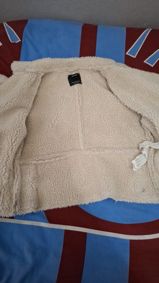 Kürklü Bej Kadın Kısa Ceket - Görsel 2