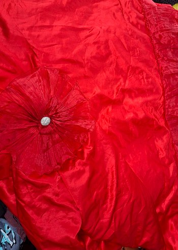 Kırmızı Fırfırlı yatak ortusu - Görsel 2