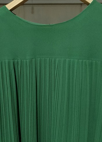 Yeşil Pilili Uzun Kollu Bohem Tunik - Görsel 2