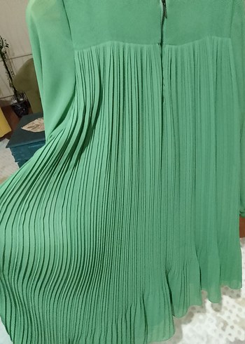 Yeşil Pilili Uzun Kollu Bohem Tunik - Görsel 4