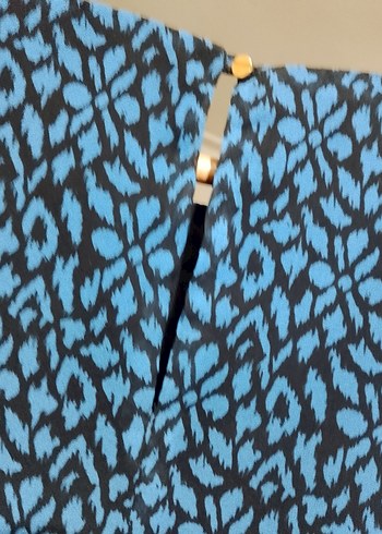 Mavi Pilili Midi Bohem Elbise - Görsel 5