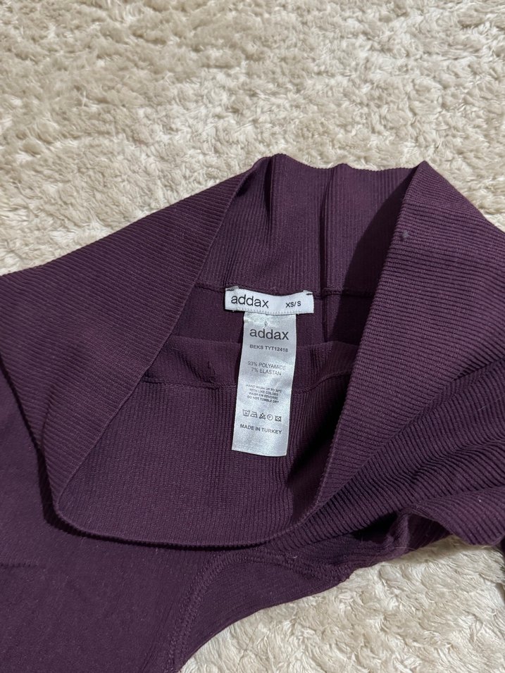 Kadın Mor Dar Kesim Uzun Tayt - Görsel 2