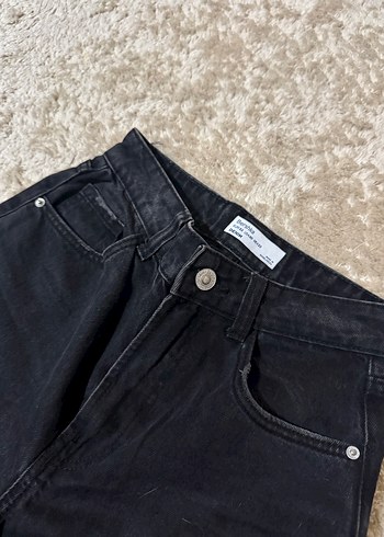 Siyah Yırtık Salaş Kadın Denim Pantolon - Görsel 5