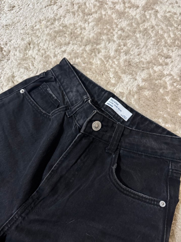 Siyah Yırtık Salaş Kadın Denim Pantolon - Görsel 5