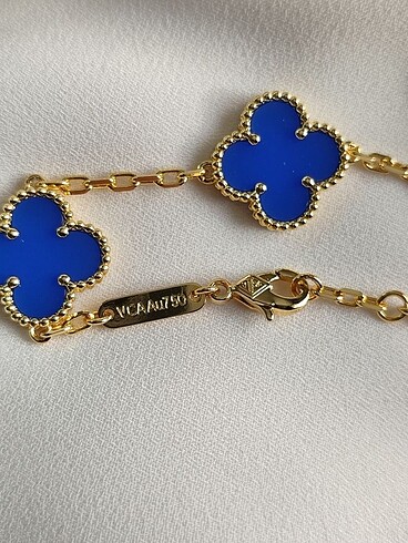  Beden mavi Renk Van Cleef Mavi Yonca Bileklik