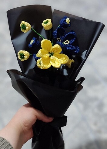 Fenerbahçe Örgü Cicek Buketi - Görsel 5