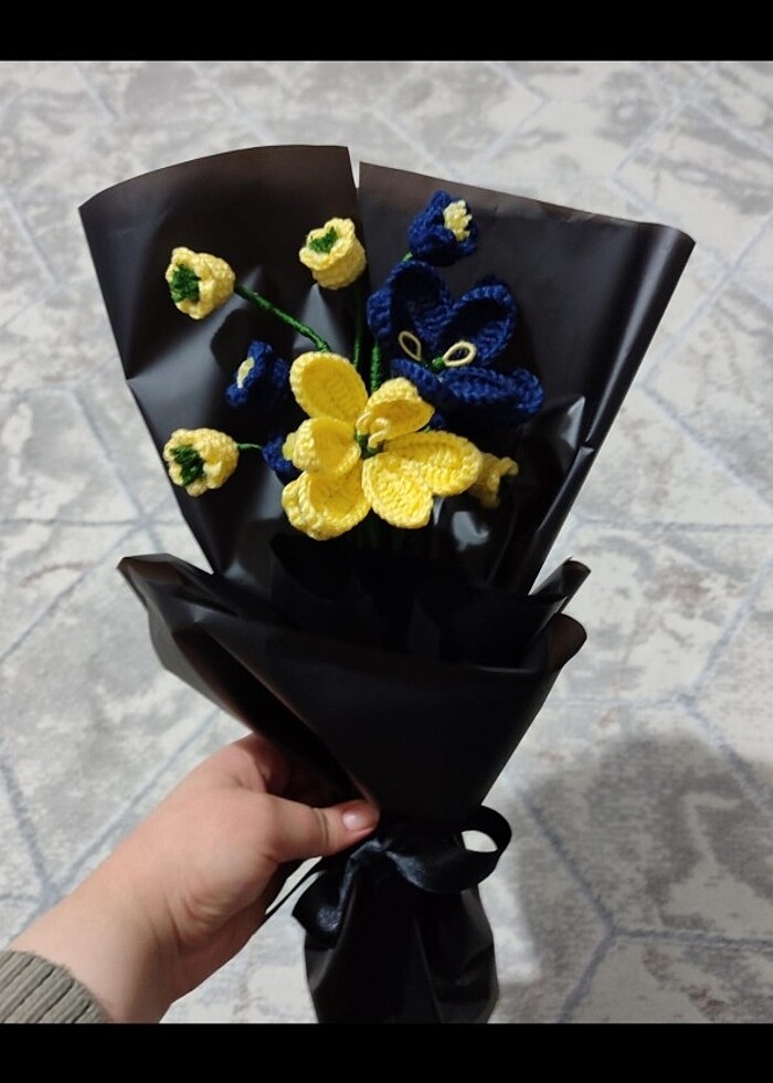 Fenerbahçe Örgü Cicek Buketi  - Görsel 2