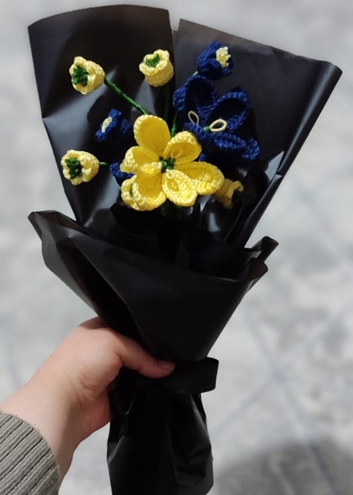 Fenerbahçe Örgü Cicek Buketi  - Görsel 3