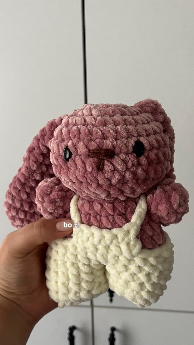 Amigurumi Pembe Peluş Tavşan Oyuncak - Görsel 2
